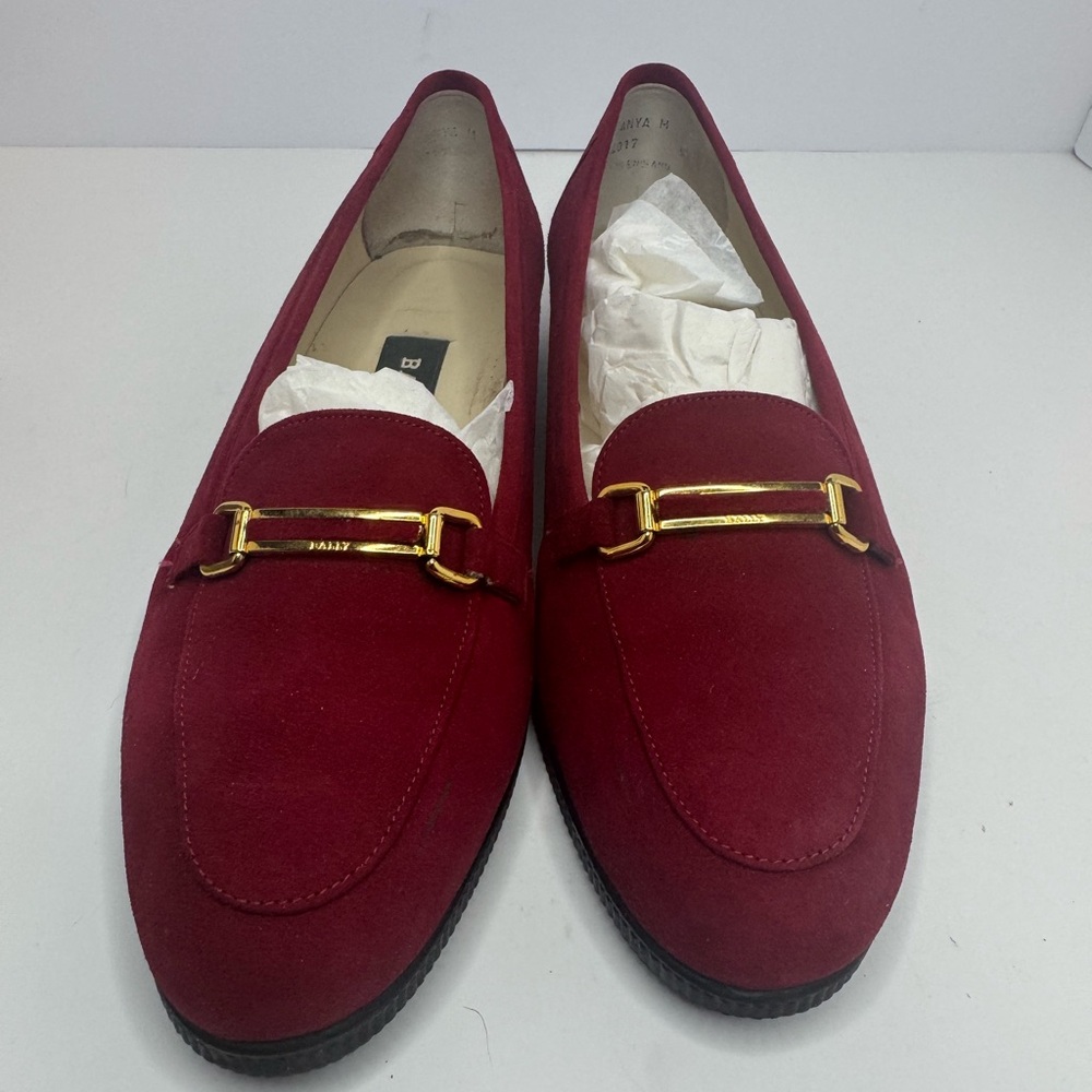 Bally Anya Elegant Red Loafers Size 5.5M